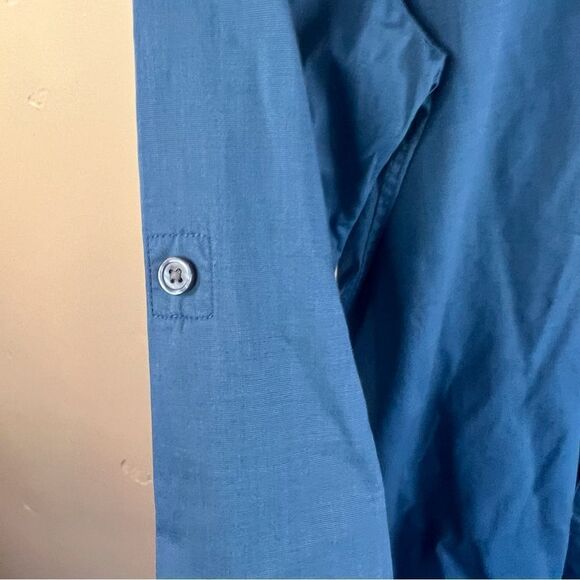 John Varvatos Mens Blue Button Down Long Sleeve Roll Tab Dress Shirt Size Medium - Picture 4 of 7